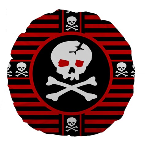 Skull Cross Large 18  Premium Round Cushion  from ArtsNow.com Front