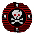 Skull Cross Large 18  Premium Round Cushion 