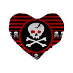 Skull Cross Standard 16  Premium Heart Shape Cushion 