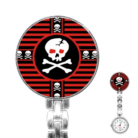 Skull Cross Stainless Steel Nurses Watch from ArtsNow.com Front