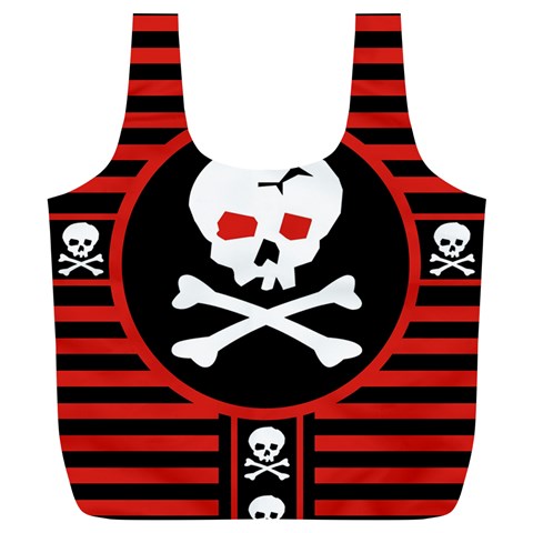 Skull Cross Full Print Recycle Bag (XL) from ArtsNow.com Front