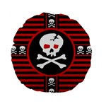 Skull Cross Standard 15  Premium Flano Round Cushion 