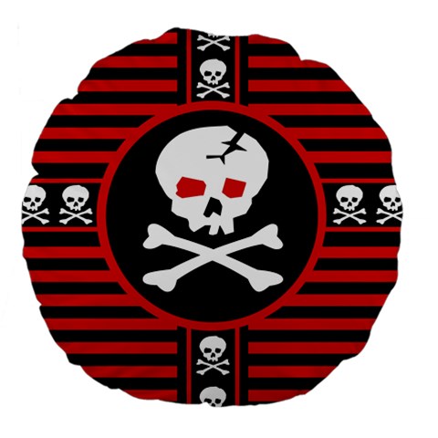 Skull Cross Large 18  Premium Flano Round Cushion  from ArtsNow.com Front