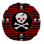 Skull Cross Large 18  Premium Flano Round Cushion 