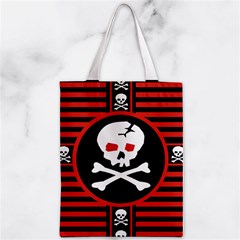 Skull Cross Zipper Classic Tote Bag from ArtsNow.com Front