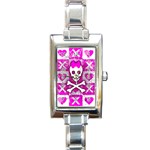 Skull Princess Rectangle Italian Charm Watch