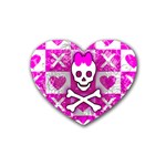 Skull Princess Rubber Heart Coaster (4 pack)