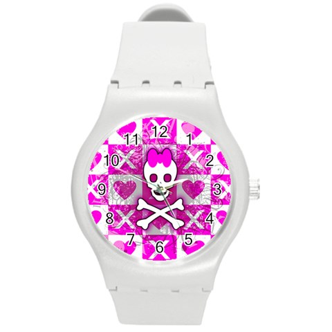 Skull Princess Round Plastic Sport Watch (M) from ArtsNow.com Front