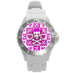 Skull Princess Round Plastic Sport Watch (L)