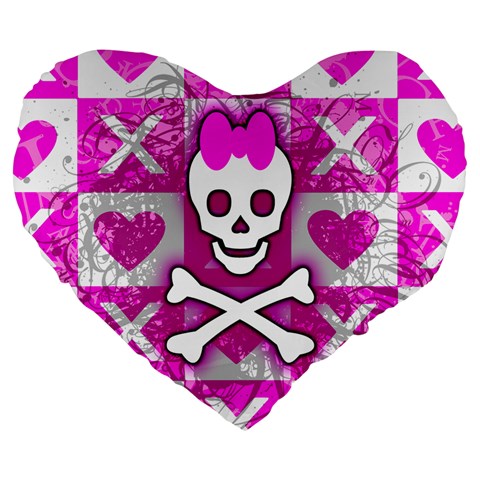 Skull Princess Large 19  Premium Heart Shape Cushion from ArtsNow.com Front