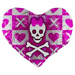 Skull Princess Large 19  Premium Heart Shape Cushion from ArtsNow.com Front