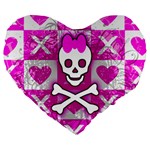 Skull Princess Large 19  Premium Heart Shape Cushion