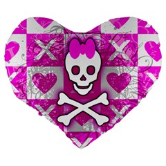 Skull Princess Large 19  Premium Heart Shape Cushion from ArtsNow.com Back