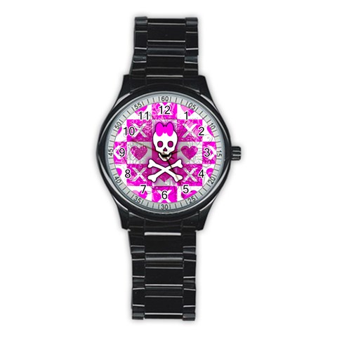 Skull Princess Stainless Steel Round Watch from ArtsNow.com Front
