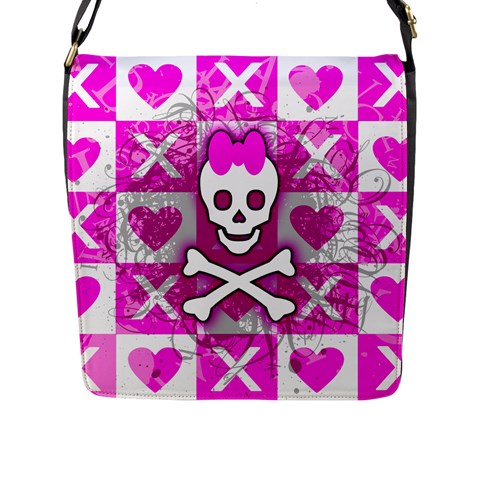 Skull Princess Flap Closure Messenger Bag (L) from ArtsNow.com Front