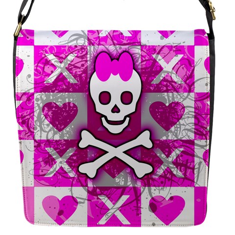 Skull Princess Flap Closure Messenger Bag (S) from ArtsNow.com Front