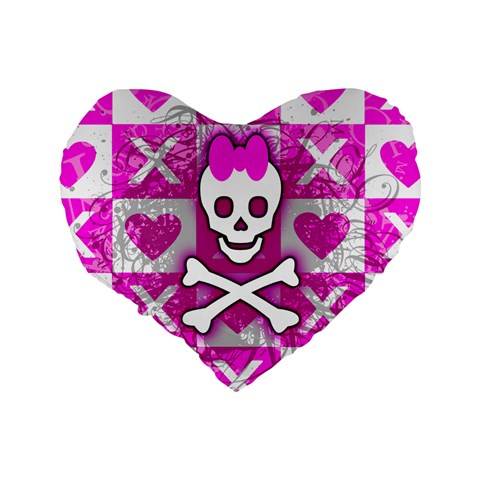 Skull Princess Standard 16  Premium Flano Heart Shape Cushion  from ArtsNow.com Back