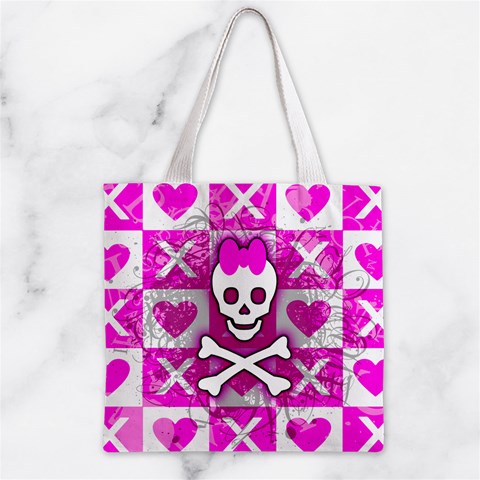 Skull Princess Zipper Grocery Tote Bag from ArtsNow.com Front