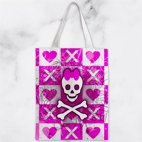 Skull Princess Zipper Classic Tote Bag from ArtsNow.com Front