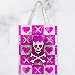 Skull Princess Zipper Classic Tote Bag from ArtsNow.com Front