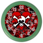 Skull Romance  Color Wall Clock