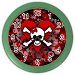 Skull Romance  Color Wall Clock