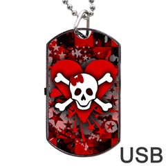 Skull Romance  Dog Tag USB Flash (Two Sides) from ArtsNow.com Front