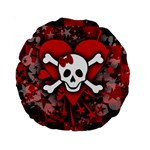 Skull Romance  Standard 15  Premium Round Cushion 