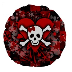 Skull Romance  Large 18  Premium Round Cushion  from ArtsNow.com Front