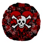 Skull Romance  Large 18  Premium Round Cushion 