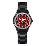 Skull Romance  Stainless Steel Round Watch