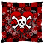 Skull Romance  Large Flano Cushion Case (One Side)