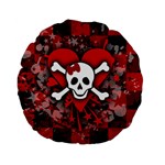 Skull Romance  Standard 15  Premium Flano Round Cushion 