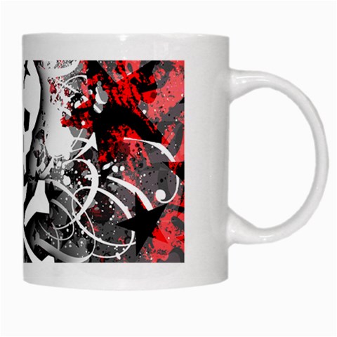 Skull Splatter White Mug from ArtsNow.com Right