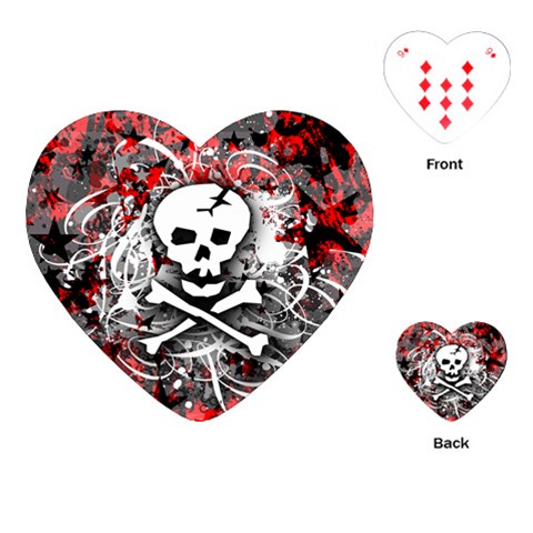 Skull Splatter Playing Cards Single Design (Heart) from ArtsNow.com Front
