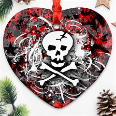 Skull Splatter Heart Ornament (Two Sides) from ArtsNow.com Front
