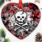 Skull Splatter Heart Ornament (Two Sides)