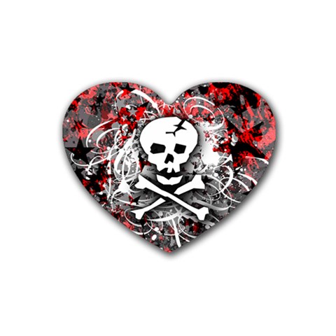 Skull Splatter Rubber Heart Coaster (4 pack) from ArtsNow.com Front