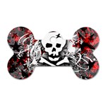 Skull Splatter Dog Tag Bone (Two Sides)