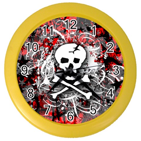 Skull Splatter Color Wall Clock from ArtsNow.com Front