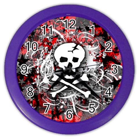 Skull Splatter Color Wall Clock from ArtsNow.com Front