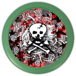 Skull Splatter Color Wall Clock