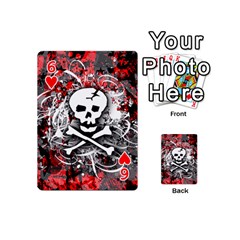 Skull Splatter Playing Cards 54 Designs (Mini) from ArtsNow.com Front - Heart6