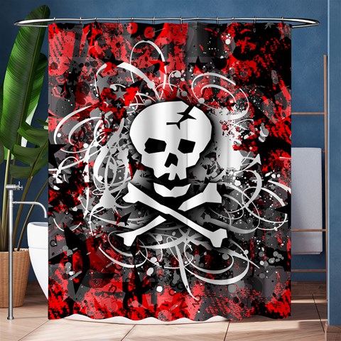 Skull Splatter Shower Curtain 60  x 72  (Medium) from ArtsNow.com 60 x72  Curtain