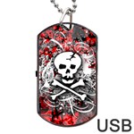 Skull Splatter Dog Tag USB Flash (Two Sides)