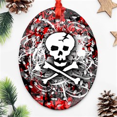 Skull Splatter Oval Filigree Ornament (Two Sides) from ArtsNow.com Back