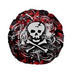 Skull Splatter Standard 15  Premium Round Cushion  from ArtsNow.com Front