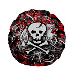 Skull Splatter Standard 15  Premium Round Cushion 