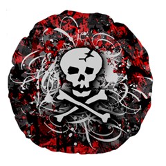 Skull Splatter Large 18  Premium Round Cushion  from ArtsNow.com Front