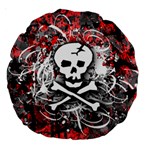 Skull Splatter Large 18  Premium Round Cushion 